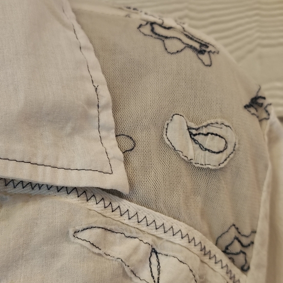 Parsley & Sage Cotton Embroidered Button Up White/Blue Tunic Top Sz 2X Cotton - Picture 6 of 10